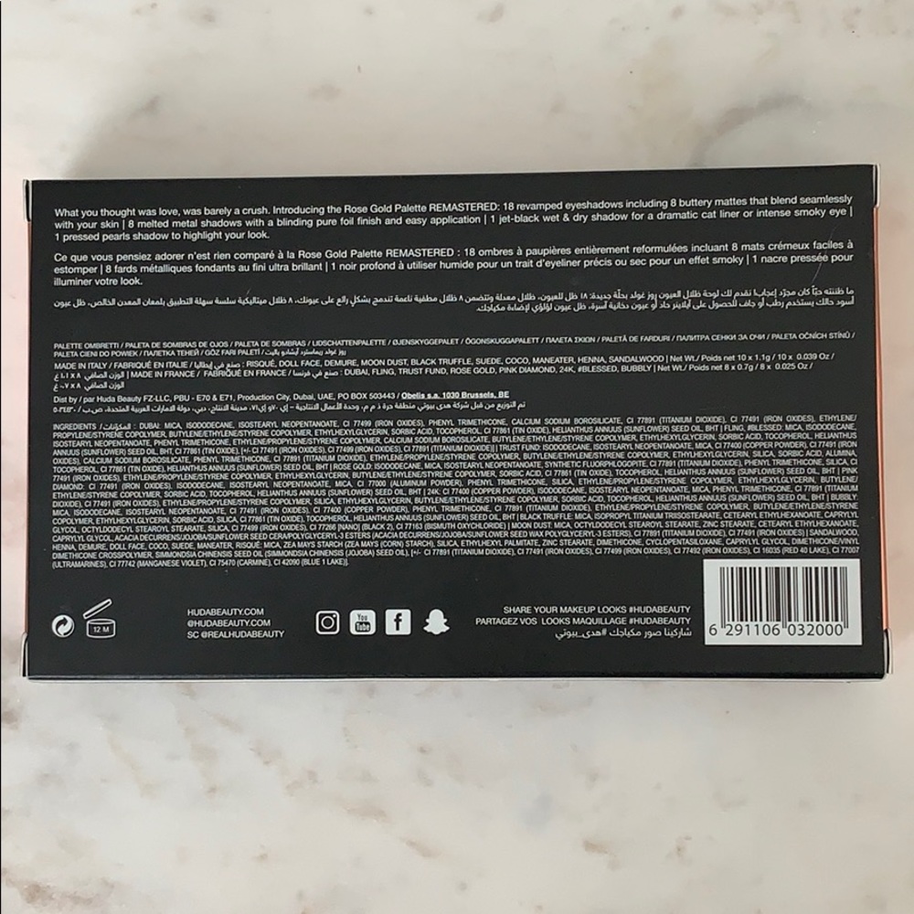 Huda Beauty Rose Gold Remastered Eyeshadow Palette - Picture 11 of 12